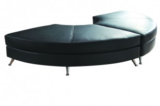Curved Chaise Ottoman - Black & White - Image 2
