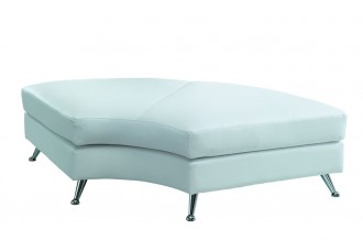 Curved Chaise Ottoman - Black & White - Image 3