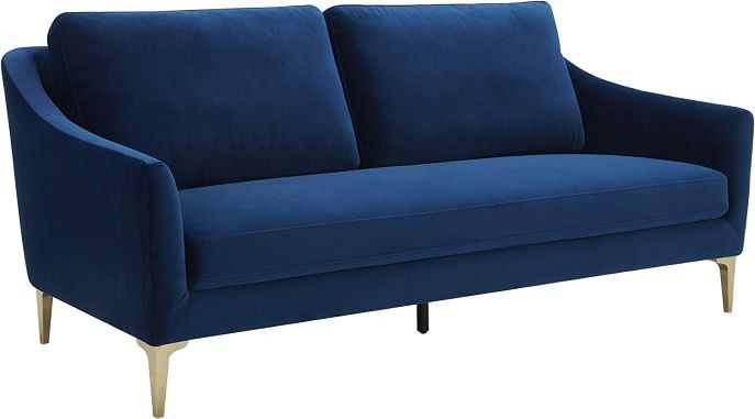 Rivet Velvet Sofa - Side