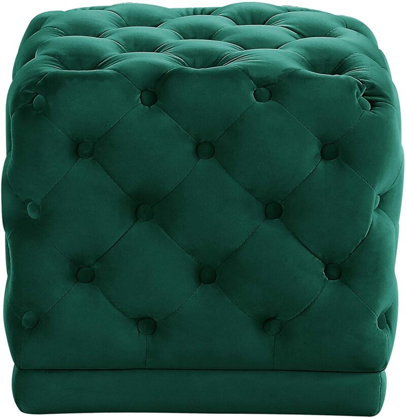 Carmen Tufted Velvet Stool, Green