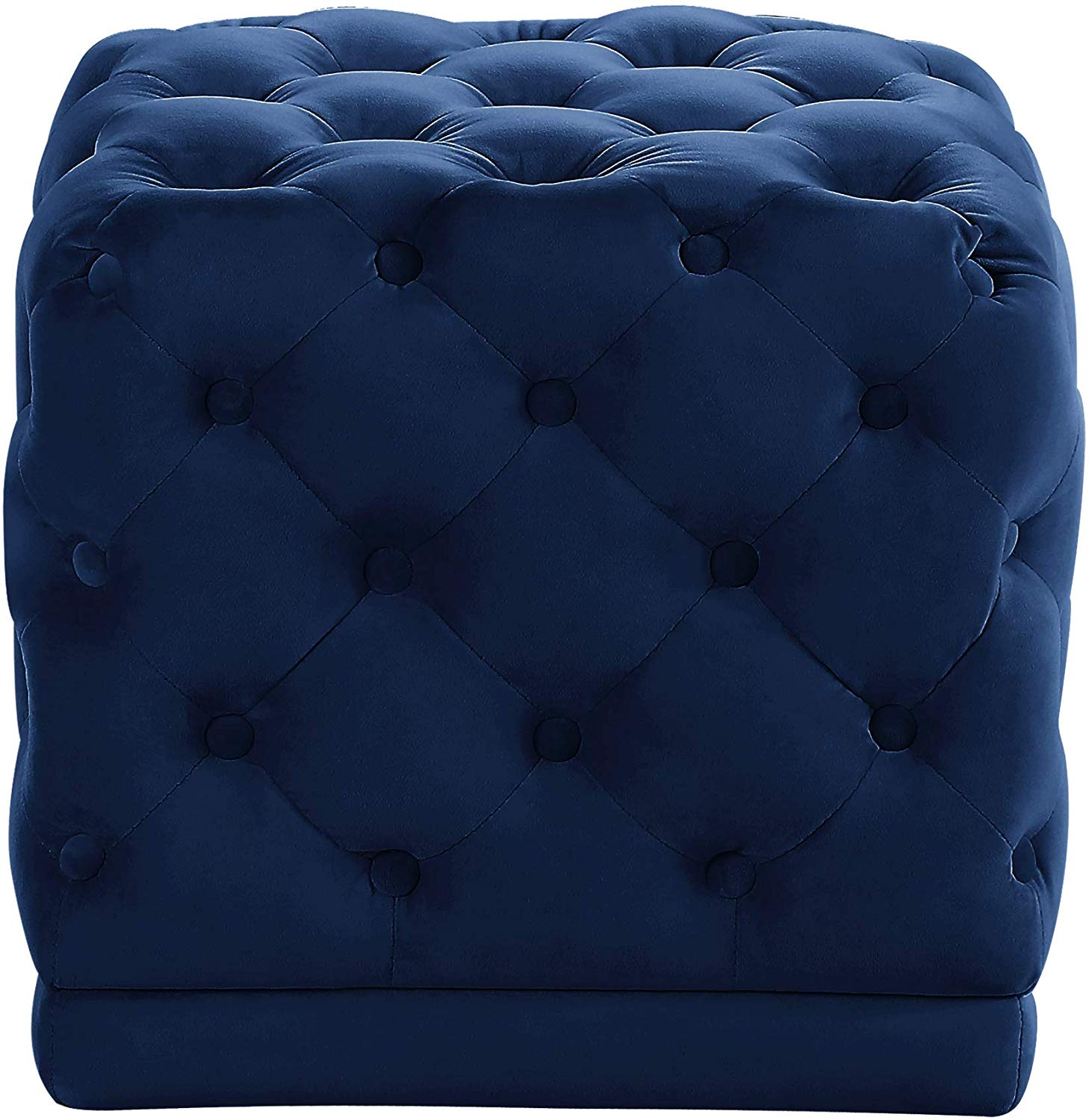 Carmen Tufted Velvet Stool, Navy