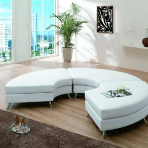 Curved Chaise Ottoman - Black & White