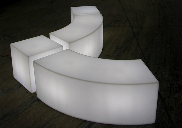 Lighted Curved Benches